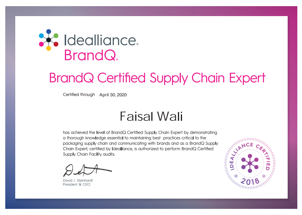 Brand Q Supply Chain certification